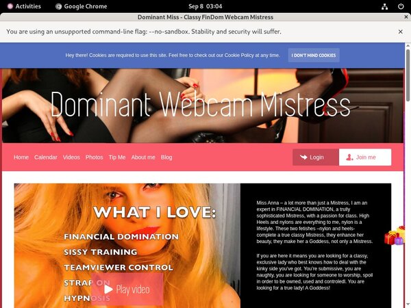 DominantMissClassyFinDomWebcamMistress Active Password