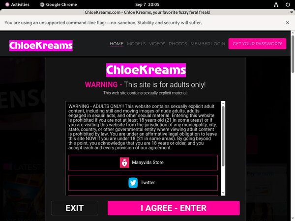 Free Chloekreams Sign Up