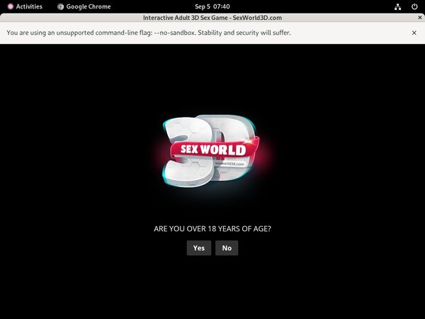 Sex World 3D Registration Form