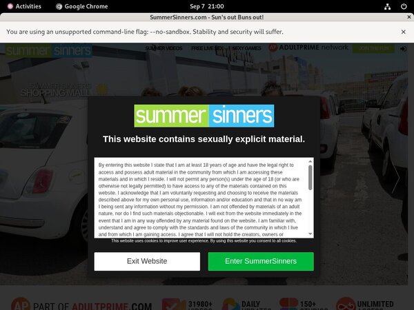 Summer Sinners Web Billing
